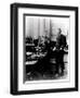 Pierre (1859-1906) and Marie Curie (1867-1934) in their Laboratory, c.1900-Valerian Gribayedoff-Framed Giclee Print