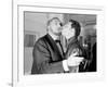 Pierre and Claude Brasseur Kissing-Marcel Begoin-Framed Photographic Print