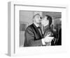 Pierre and Claude Brasseur Kissing-Marcel Begoin-Framed Photographic Print