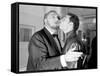 Pierre and Claude Brasseur Kissing-Marcel Begoin-Framed Stretched Canvas