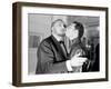 Pierre and Claude Brasseur Kissing-Marcel Begoin-Framed Photographic Print