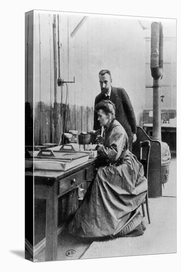 Pierre and Marie Curie in Their Laboratory, circa 1903-null-Stretched Canvas
