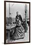 Pierre and Marie Curie in Their Laboratory, circa 1903-null-Framed Giclee Print