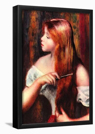 Pierre Auguste Renoir Combing Girl Art Print Poster-null-Framed Poster