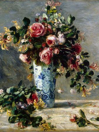 Roses and Jasmine in a Delft Vase, 1880-1881