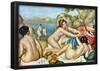 Pierre Auguste Renoir Three Bathing Girls with Crab Art Print Poster-null-Framed Poster