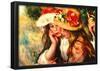 Pierre-Auguste Renoir (Two girls reading in a garden) Art Poster Print-null-Framed Poster