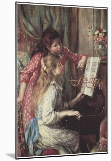 Pierre Auguste Renoir Young Girls at the Piano 2 Art Print Poster-null-Mounted Poster