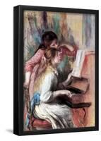 Pierre Auguste Renoir Young Girls at the Piano Art Print Poster-null-Framed Poster