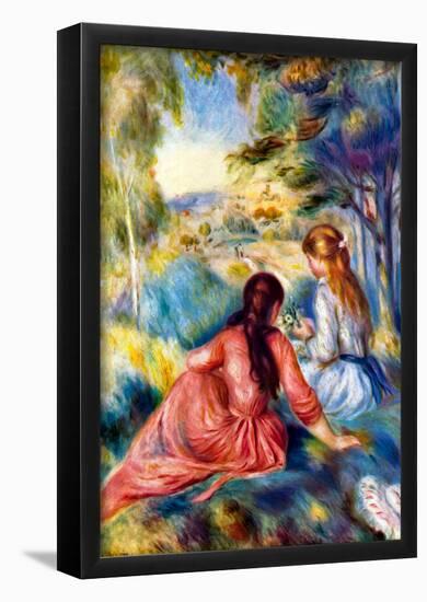 Pierre-Auguste Renoir Young Girls in the Meadow Art Print Poster-null-Framed Poster