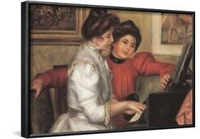 Pierre Auguste Renoir Yvonne and Christine Lerolle at the Piano Art Print Poster-null-Framed Poster