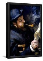 Pierre Autuste Renoir Claude Monet Reading a Newspaper Art Print Poster-null-Framed Poster