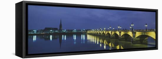 Pierre Bridge Bordeaux France-null-Framed Stretched Canvas