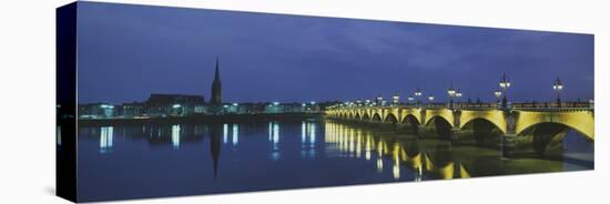 Pierre Bridge Bordeaux France-null-Stretched Canvas