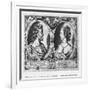 Pierre De Ronsard, Aged 27 and Cassandre Salviati (Engraving) (B/W Photo)-Claude Mellan-Framed Giclee Print