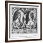 Pierre De Ronsard, Aged 27 and Cassandre Salviati (Engraving) (B/W Photo)-Claude Mellan-Framed Giclee Print