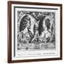 Pierre De Ronsard, Aged 27 and Cassandre Salviati (Engraving) (B/W Photo)-Claude Mellan-Framed Giclee Print