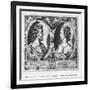 Pierre De Ronsard, Aged 27 and Cassandre Salviati (Engraving) (B/W Photo)-Claude Mellan-Framed Giclee Print