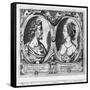 Pierre De Ronsard, Aged 27 and Cassandre Salviati (Engraving) (B/W Photo)-Claude Mellan-Framed Stretched Canvas