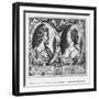 Pierre De Ronsard, Aged 27 and Cassandre Salviati (Engraving) (B/W Photo)-Claude Mellan-Framed Giclee Print