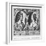 Pierre De Ronsard, Aged 27 and Cassandre Salviati (Engraving) (B/W Photo)-Claude Mellan-Framed Giclee Print