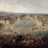 General View of the Chateau and Gardens at Marly, around 1724-Pierre-Denis Martin II-Framed Giclee Print