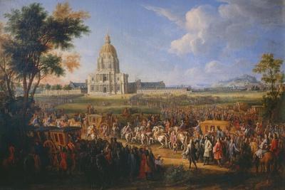 Visit of King Louis XIV at the Hotel Royal des Invalides on July 14, 1701