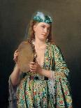 Portrait of a Lady of the Court Playing the Tambourine-Pierre Desire Guillemet-Mounted Giclee Print