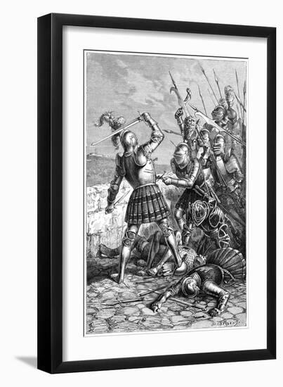 Pierre Du Terrail Defending the Bridge at Garigliano, Italy, 1898-Barbant-Framed Giclee Print