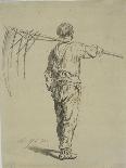 Reaper Carrying a Scythe on His Shoulder, Back View-Pierre Edmond Alexandre Hedouin-Framed Giclee Print