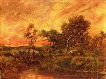 Marshland in Les Landes, C.1853-Pierre Etienne Theodore Rousseau-Giclee Print