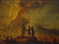 Eruption of Vesuvius, Pierre-Jacques Volaire, 18th C. People Watch from across Gulf of Naples-Pierre-Jacques Volaire-Framed Art Print