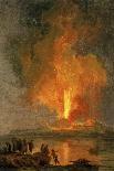 Eruption du Vésuve et vue de Portici-Pierre Jacques Volaire-Giclee Print