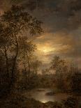 Moonlight Scene (painting on panel), 1815-1845-Pierre Jean Hellemans-Framed Giclee Print