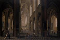 Interior of a Gothic Church, 1751-1800-Pierre Joseph Lafontaine-Stretched Canvas