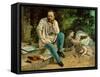 Pierre-Joseph Proudhon and His Children, 1863-Gustave Courbet-Framed Stretched Canvas