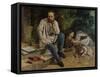 Pierre Joseph Proudhon and His Children in 1853, 1865-Gustave Courbet-Framed Stretched Canvas