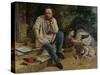 Pierre Joseph Proudhon and His Children in 1853, 1865-Gustave Courbet-Stretched Canvas