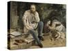 Pierre-Joseph Proudhon et ses enfants en 1853-Gustave Courbet-Stretched Canvas