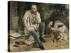 Pierre-Joseph Proudhon et ses enfants en 1853-Gustave Courbet-Stretched Canvas
