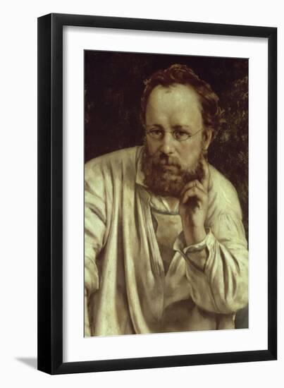 Pierre-Joseph Proudhon et ses enfants en 1853-Gustave Courbet-Framed Giclee Print