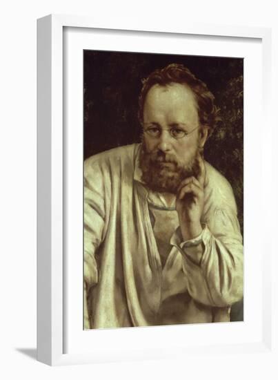 Pierre-Joseph Proudhon et ses enfants en 1853-Gustave Courbet-Framed Giclee Print