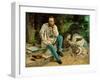 Pierre-Joseph Proudhon et ses enfants en 1863 - Pierre-Joseph Proudhon and his children, 1863.-Gustave Courbet-Framed Giclee Print