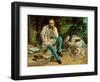 Pierre-Joseph Proudhon et ses enfants en 1863 - Pierre-Joseph Proudhon and his children, 1863.-Gustave Courbet-Framed Giclee Print