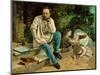 Pierre-Joseph Proudhon et ses enfants en 1863 - Pierre-Joseph Proudhon and his children, 1863.-Gustave Courbet-Mounted Giclee Print