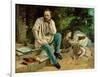 Pierre-Joseph Proudhon et ses enfants en 1863 - Pierre-Joseph Proudhon and his children, 1863.-Gustave Courbet-Framed Giclee Print