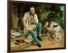 Pierre-Joseph Proudhon et ses enfants en 1863 - Pierre-Joseph Proudhon and his children, 1863.-Gustave Courbet-Framed Giclee Print