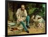 Pierre-Joseph Proudhon et ses enfants en 1863 - Pierre-Joseph Proudhon and his children, 1863.-Gustave Courbet-Framed Giclee Print