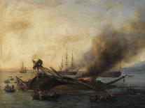 L'escadre française commandée par l'amiral Roussin force l'entrée du Tage devant Lisbonne, 11-Pierre Julien Gilbert-Giclee Print