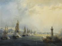 L'escadre française commandée par l'amiral Roussin force l'entrée du Tage devant Lisbonne, 11-Pierre Julien Gilbert-Giclee Print